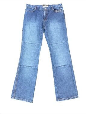 ICON Medium Wash Blue Denim Straight Jeans Women Standard Fit Mid Rise 5-Pocket